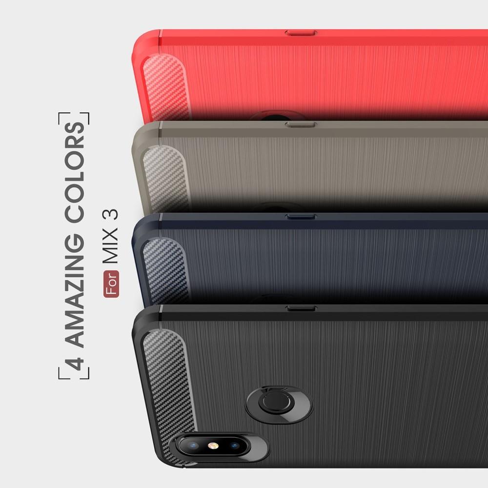 Carbon Fibre Силиконовый матовый бампер чехол для Xiaomi Mi Mix 3 Коралловый