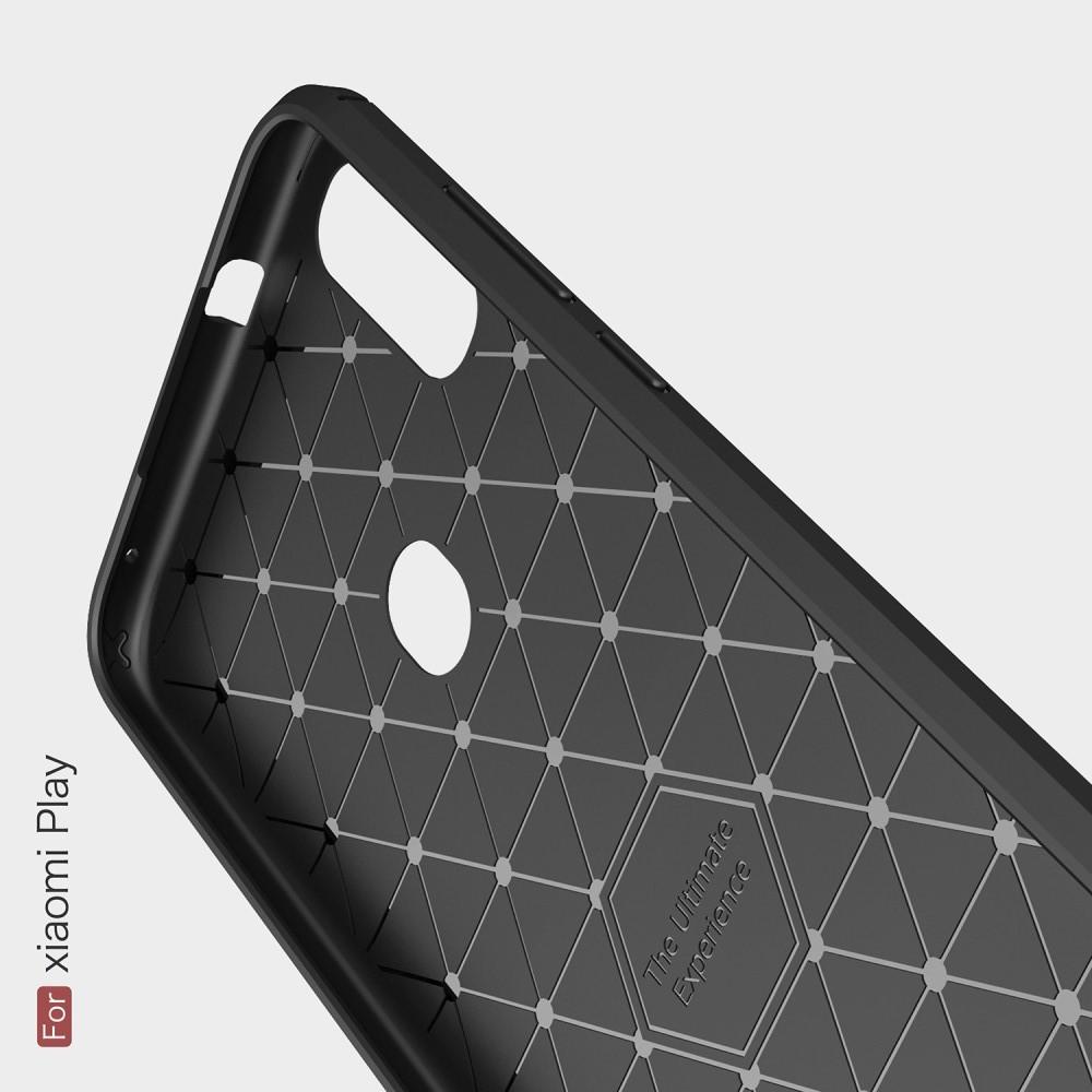 Carbon Fibre Силиконовый матовый бампер чехол для Xiaomi Mi Play Коралловый