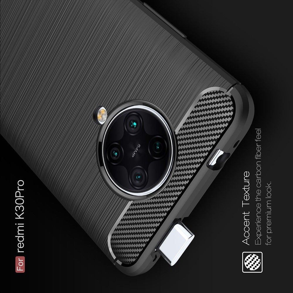Carbon Fibre Силиконовый матовый бампер чехол для Xiaomi Poco F2 Pro Красный