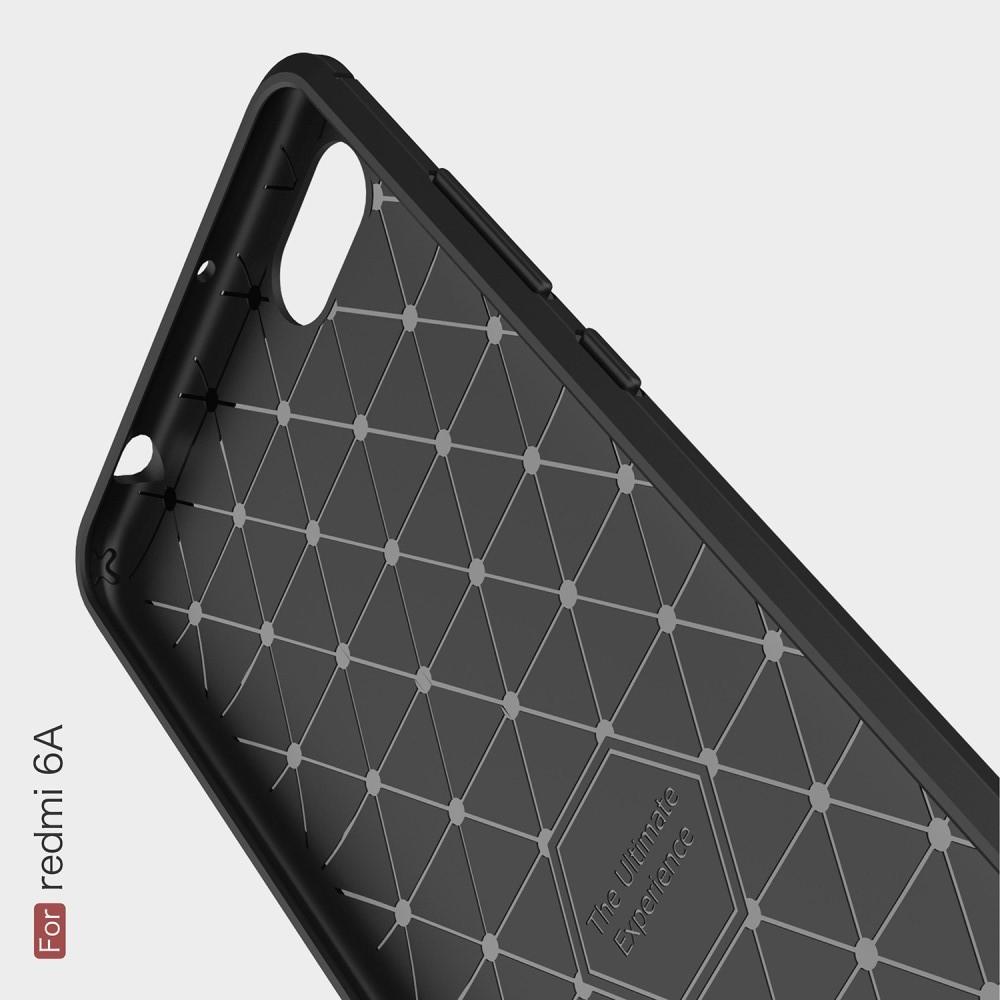Carbon Fibre Силиконовый матовый бампер чехол для Xiaomi Redmi 6A Черный