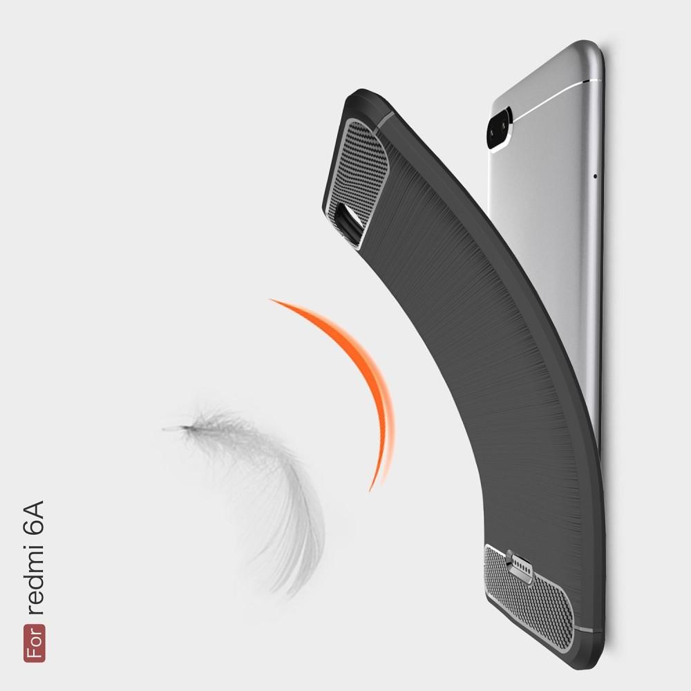 Carbon Fibre Силиконовый матовый бампер чехол для Xiaomi Redmi 6A Коралловый
