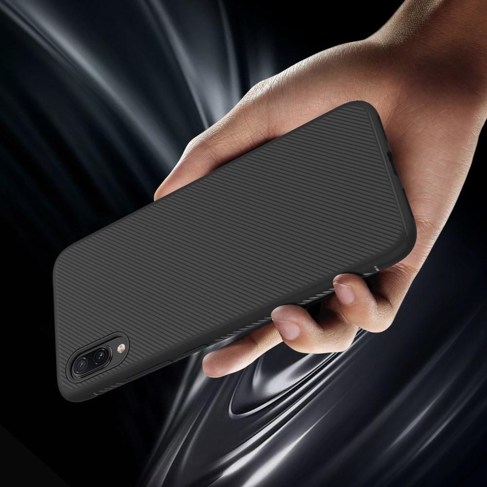 Carbon Fibre Силиконовый матовый бампер чехол для Xiaomi Redmi 7A Черный