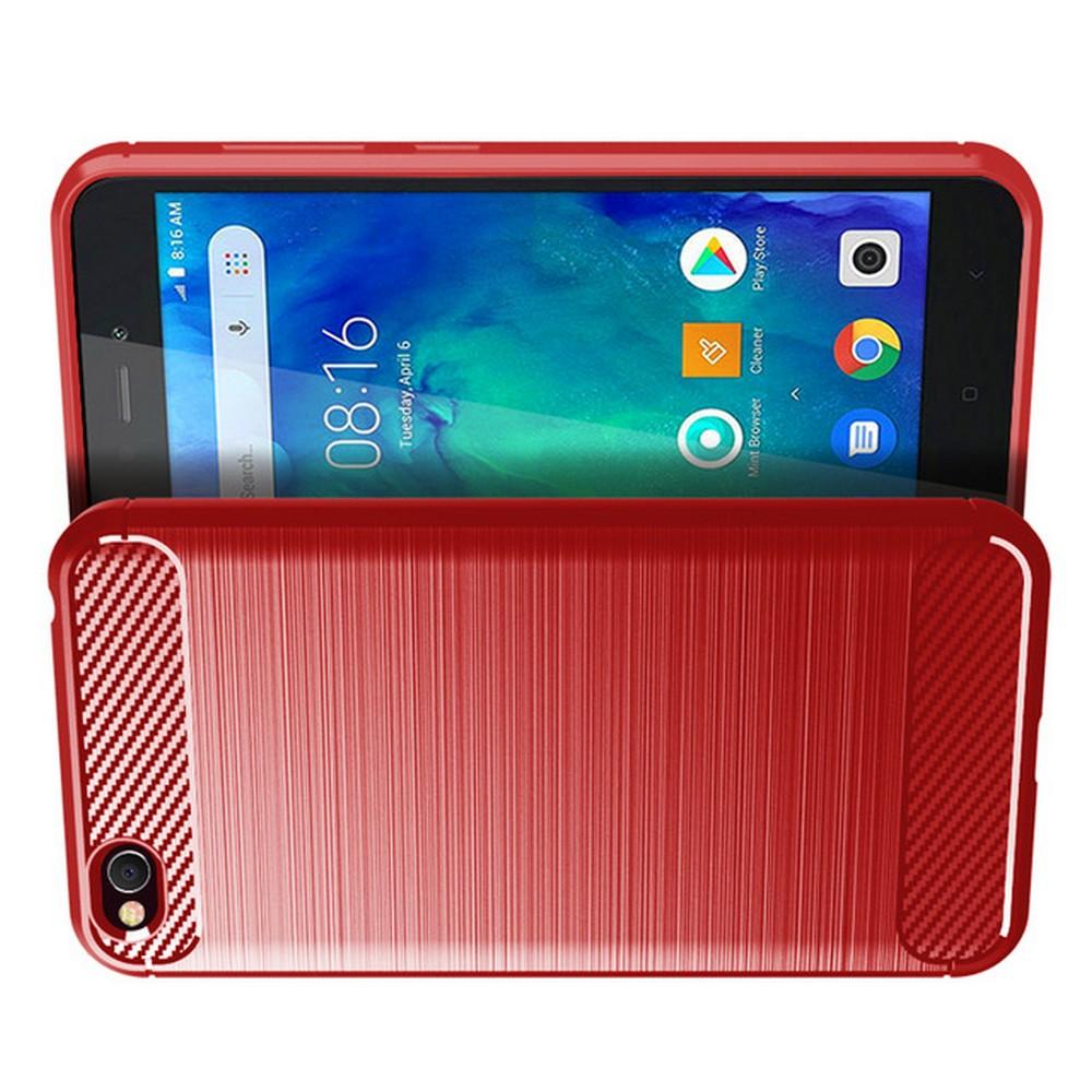 Carbon Fibre Силиконовый матовый бампер чехол для Xiaomi Redmi Go Коралловый