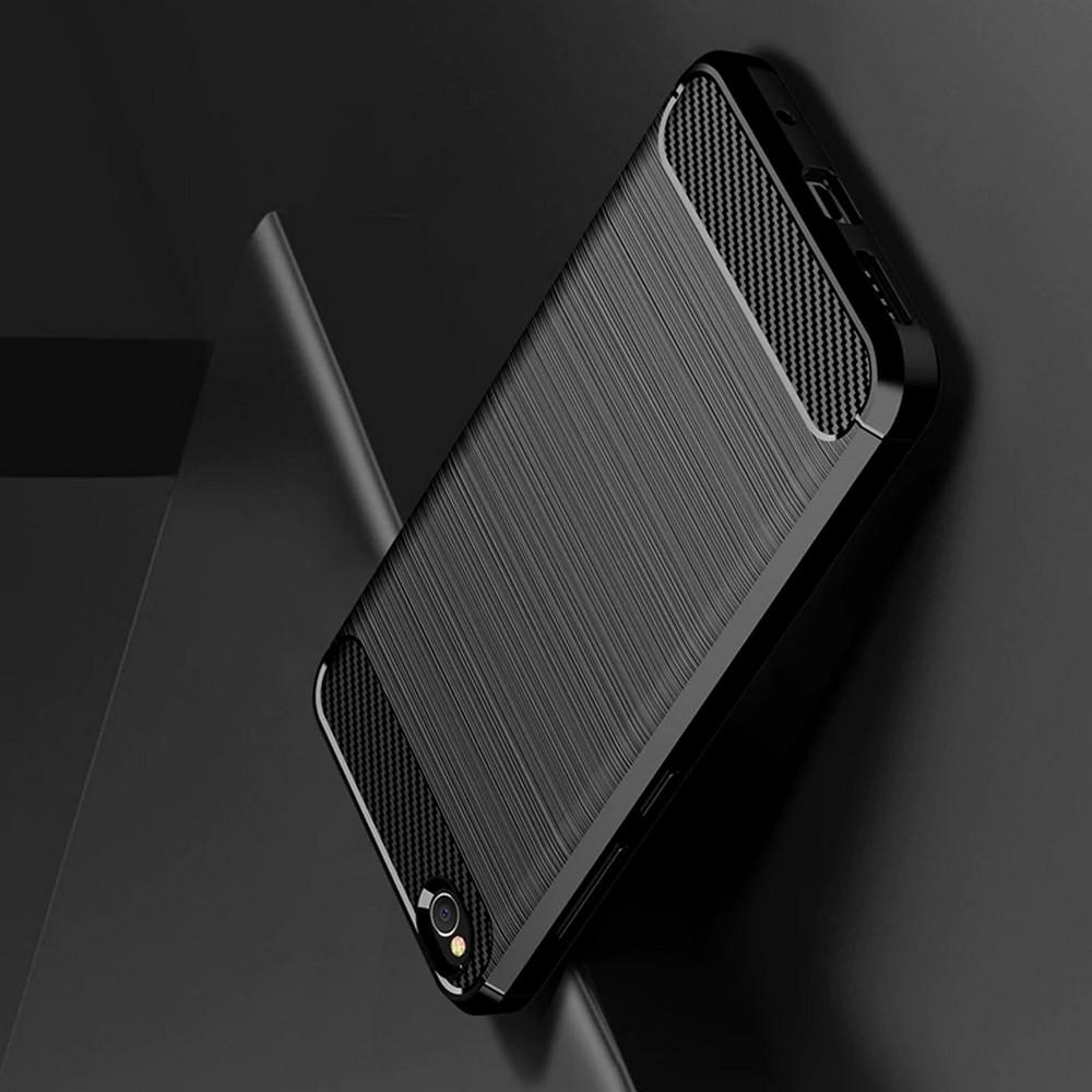 Carbon Fibre Силиконовый матовый бампер чехол для Xiaomi Redmi Go Серый