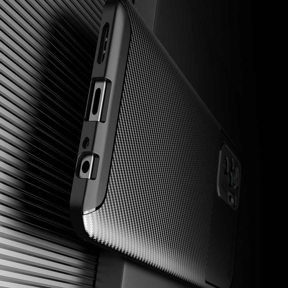 Carbon Fibre Силиконовый матовый бампер чехол для Xiaomi Redmi Note 10 Коричневый
