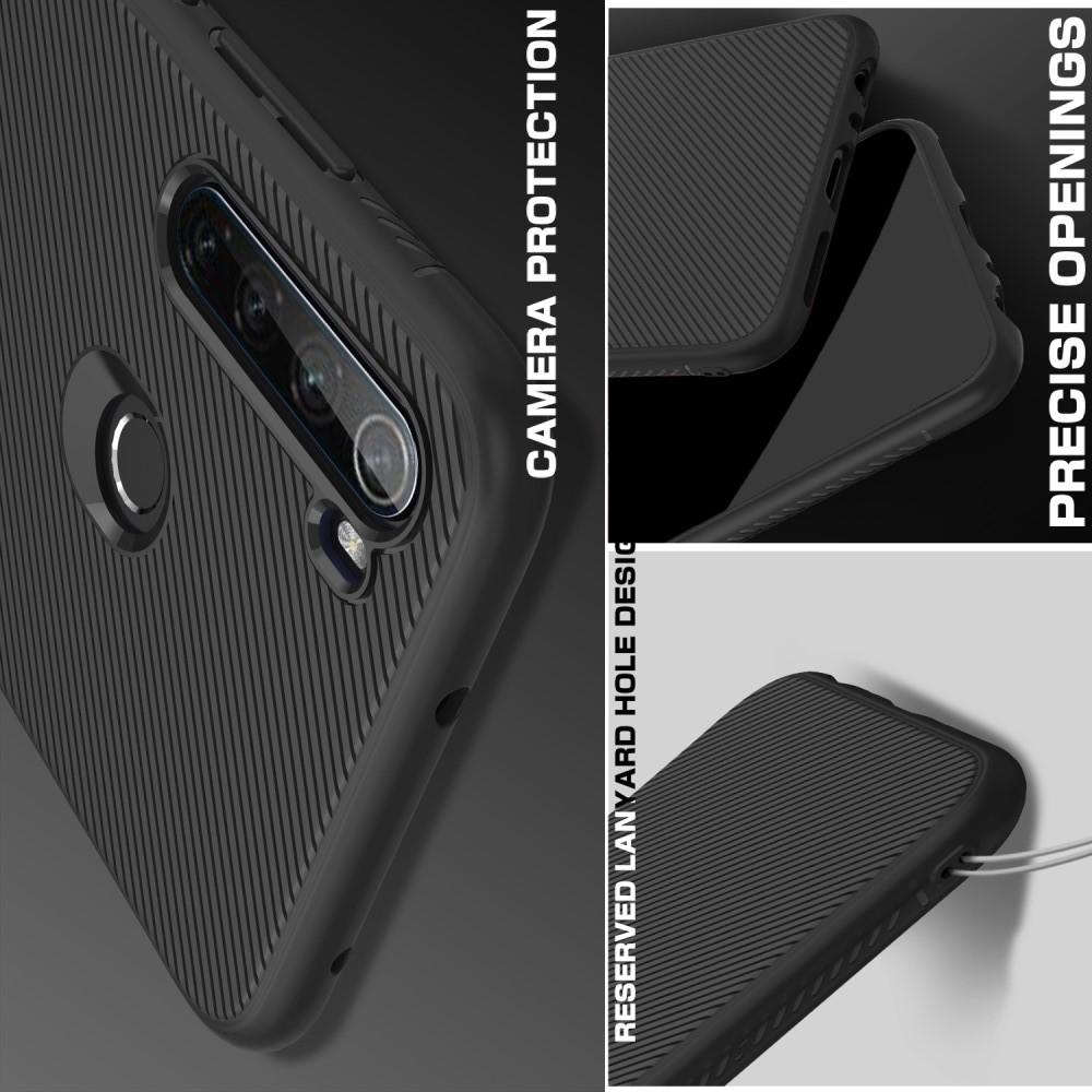 Carbon Fibre Силиконовый матовый бампер чехол для Xiaomi Redmi Note 8 Черный