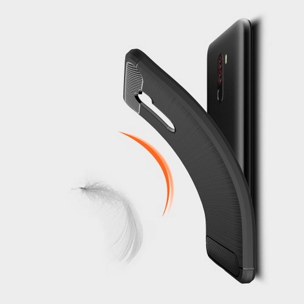 Carbon Fibre Силиконовый матовый бампер чехол для Xiaomi Redmi Note 8 Pro Черный