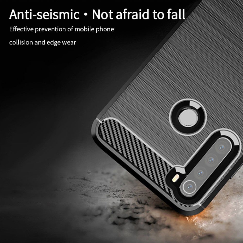 Carbon Fibre Силиконовый матовый бампер чехол для Xiaomi Redmi Note 8T Черный
