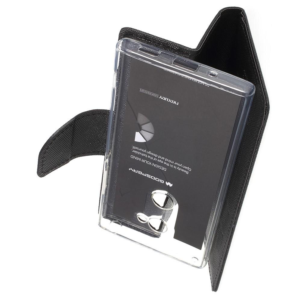 Чехол Книжка из Гладкой Искусственной Кожи для Sony Xperia XA2 с Кошельком для Карты Черный