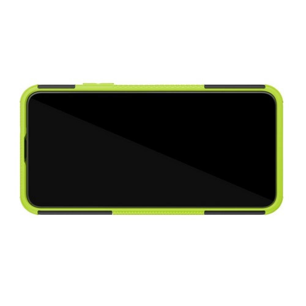 Двухкомпонентный Противоскользящий Гибридный Противоударный Чехол для Huawei Nova 5T с Подставкой Зеленый