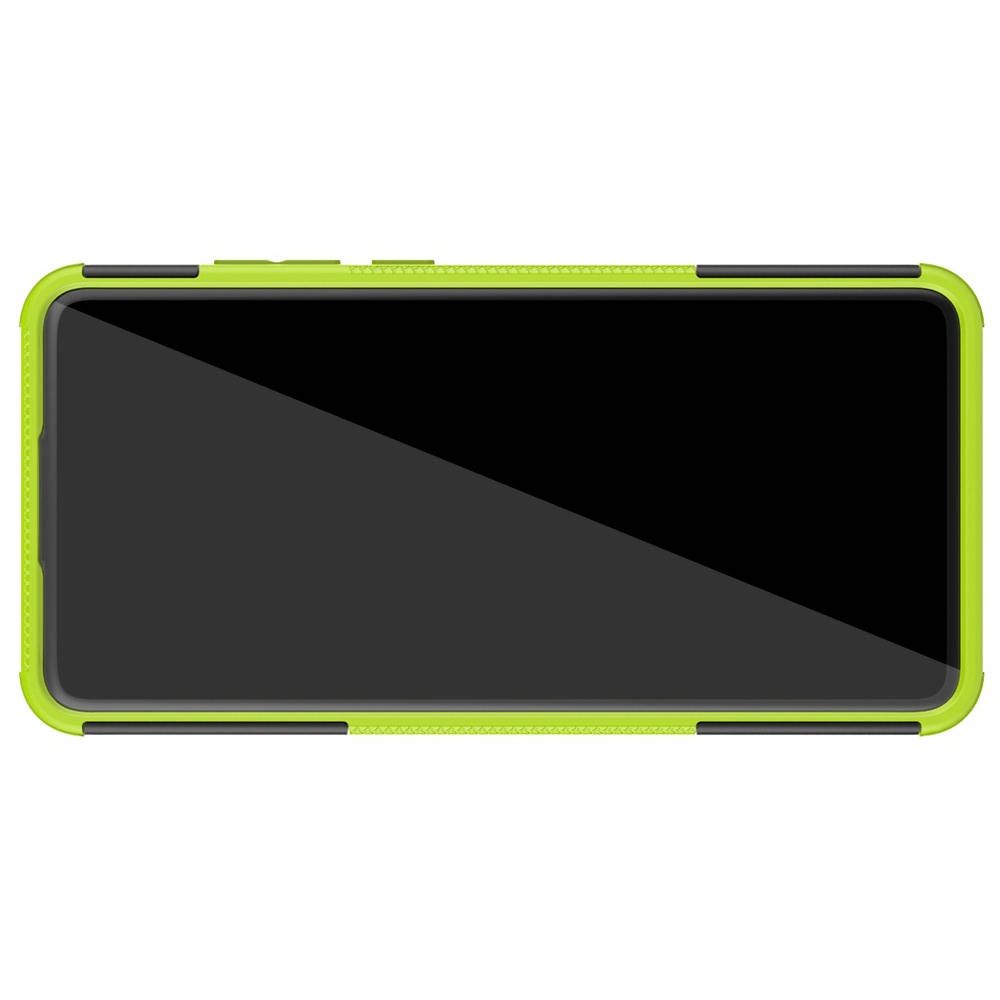 Двухкомпонентный Противоскользящий Гибридный Противоударный Чехол для Huawei Mate 30 с Подставкой Зеленый / Черный