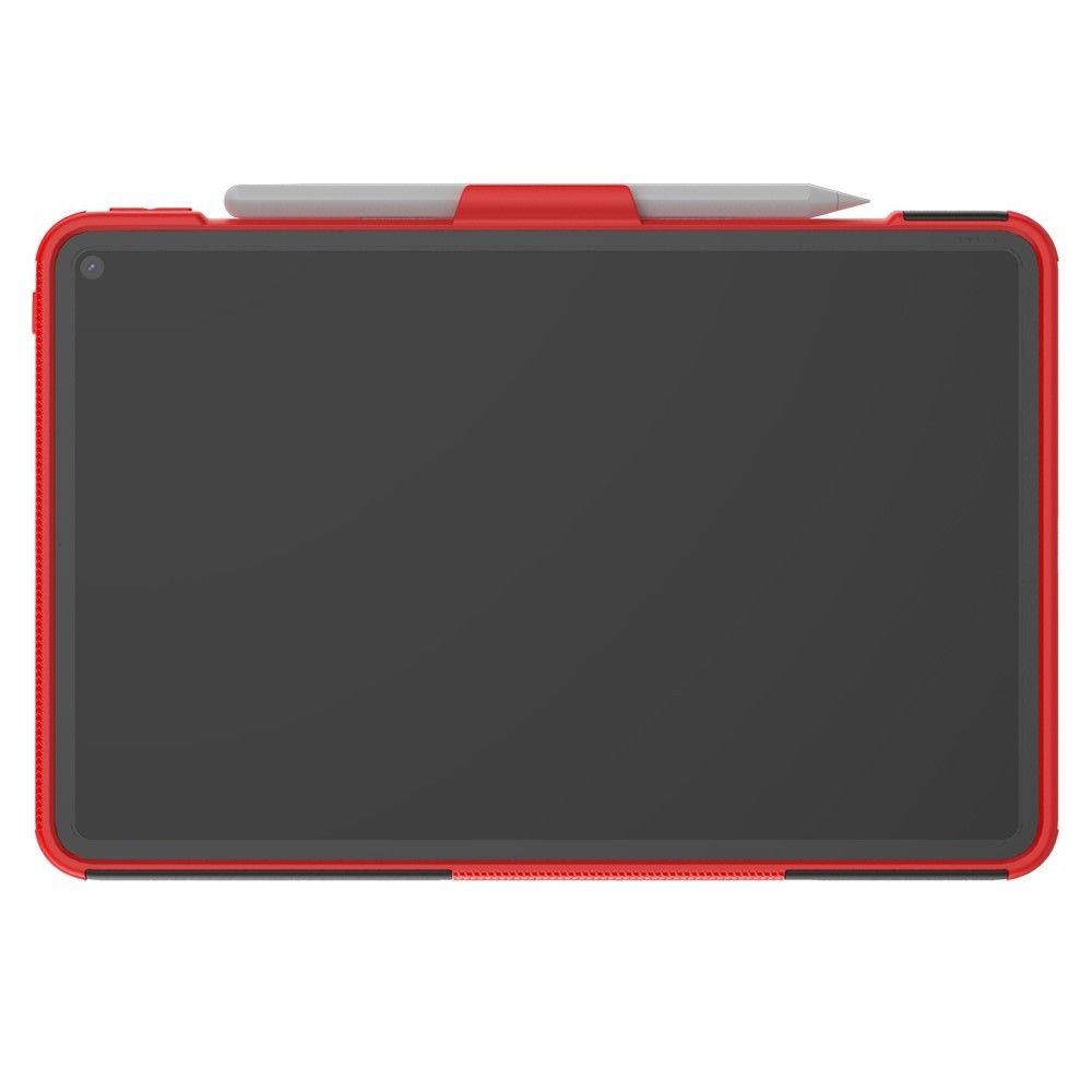 Двухкомпонентный Противоскользящий Гибридный Противоударный Чехол для Huawei MatePad Pro с Подставкой Красный