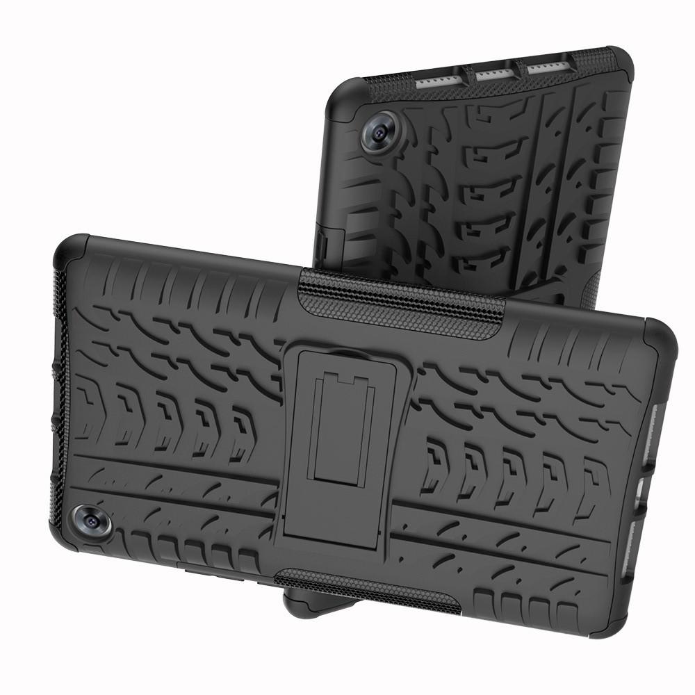 Двухкомпонентный Противоскользящий Гибридный Противоударный Чехол для Huawei MediaPad M5 8.4 с Подставкой Черный