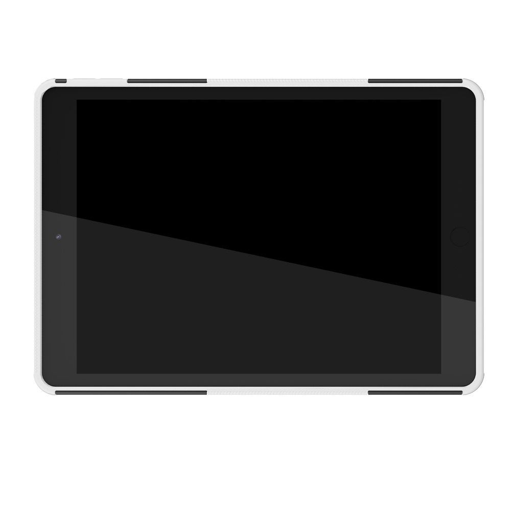 Двухкомпонентный Противоскользящий Гибридный Противоударный Чехол для iPad 10.2 2019 с Подставкой Белый