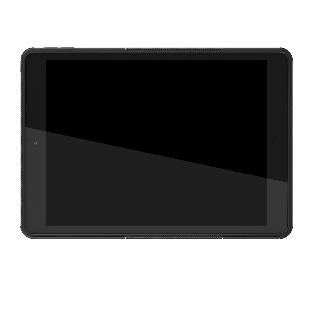 Двухкомпонентный Противоскользящий Гибридный Противоударный Чехол для iPad 10.2 2019 с Подставкой Черный