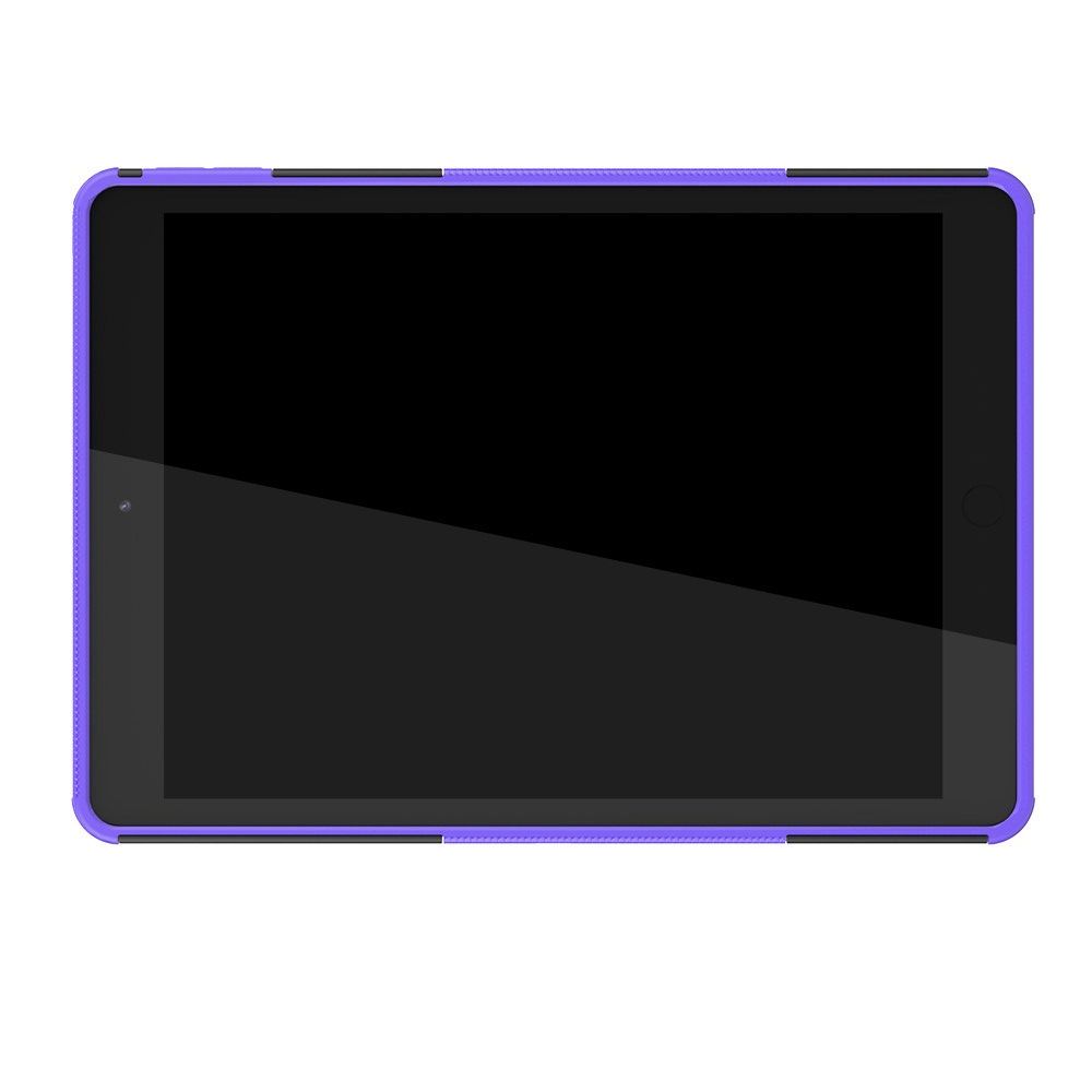 Двухкомпонентный Противоскользящий Гибридный Противоударный Чехол для iPad 10.2 2019 с Подставкой Фиолетовый