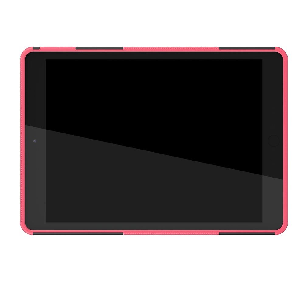 Двухкомпонентный Противоскользящий Гибридный Противоударный Чехол для iPad 10.2 2019 с Подставкой Розовый