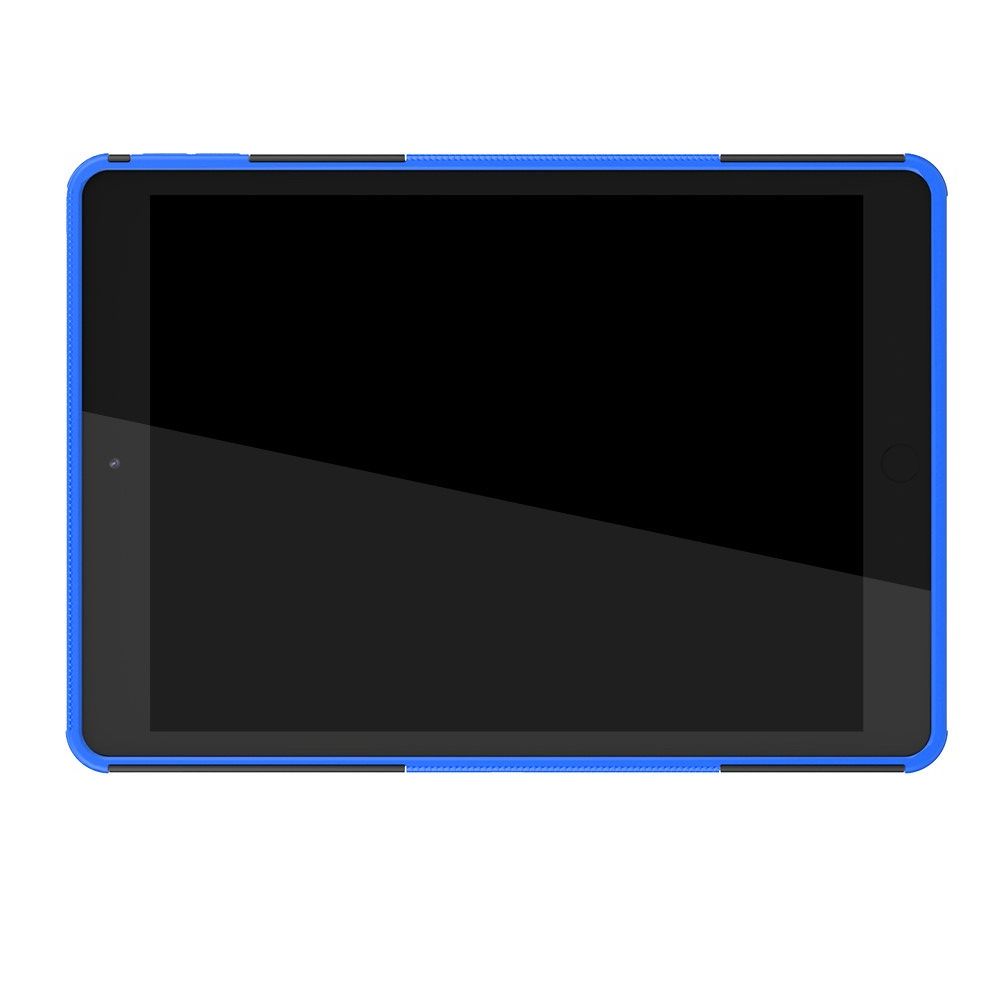 Двухкомпонентный Противоскользящий Гибридный Противоударный Чехол для iPad 10.2 2019 с Подставкой Синий