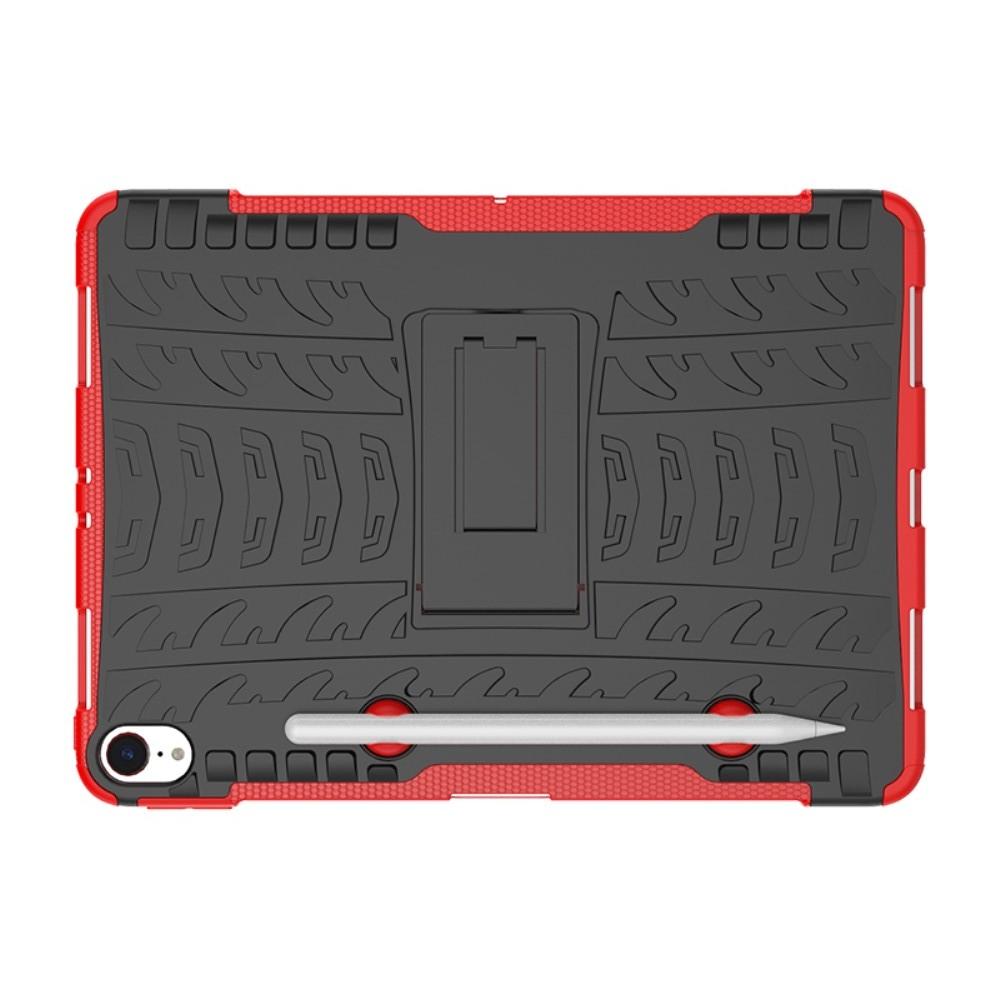 Двухкомпонентный Противоскользящий Гибридный Противоударный Чехол для iPad Pro 11 2018 с Подставкой Красный