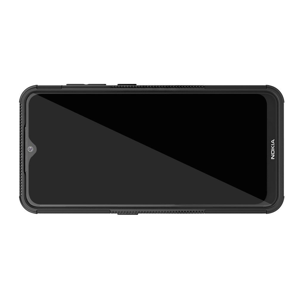Двухкомпонентный Противоскользящий Гибридный Противоударный Чехол для Nokia 6.2 / 7.2 / / 7.2 с Подставкой Черный