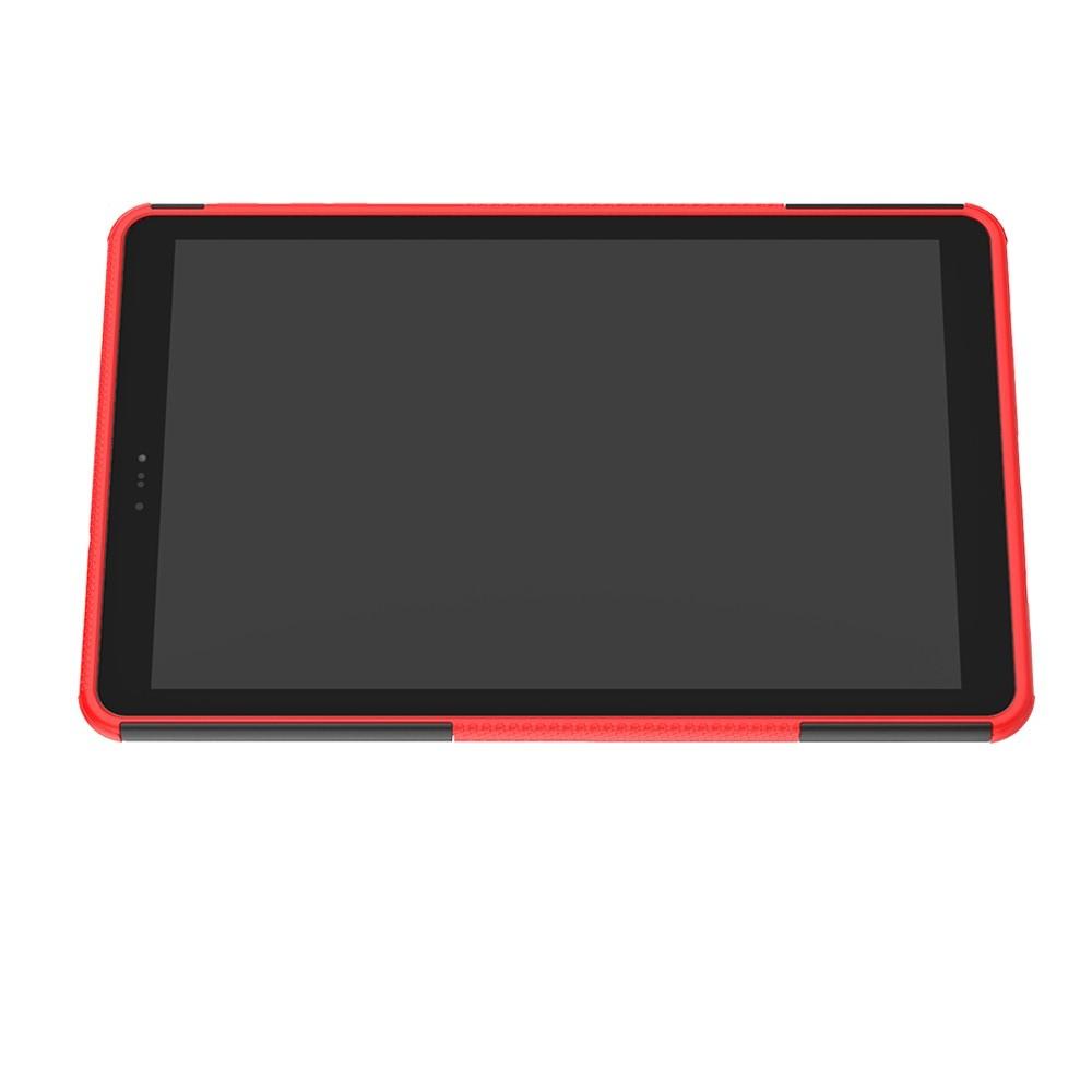 Двухкомпонентный Противоскользящий Гибридный Противоударный Чехол для Samsung Galaxy Tab A 10.5 SM-T595 SM-T590 с Подставкой Красный