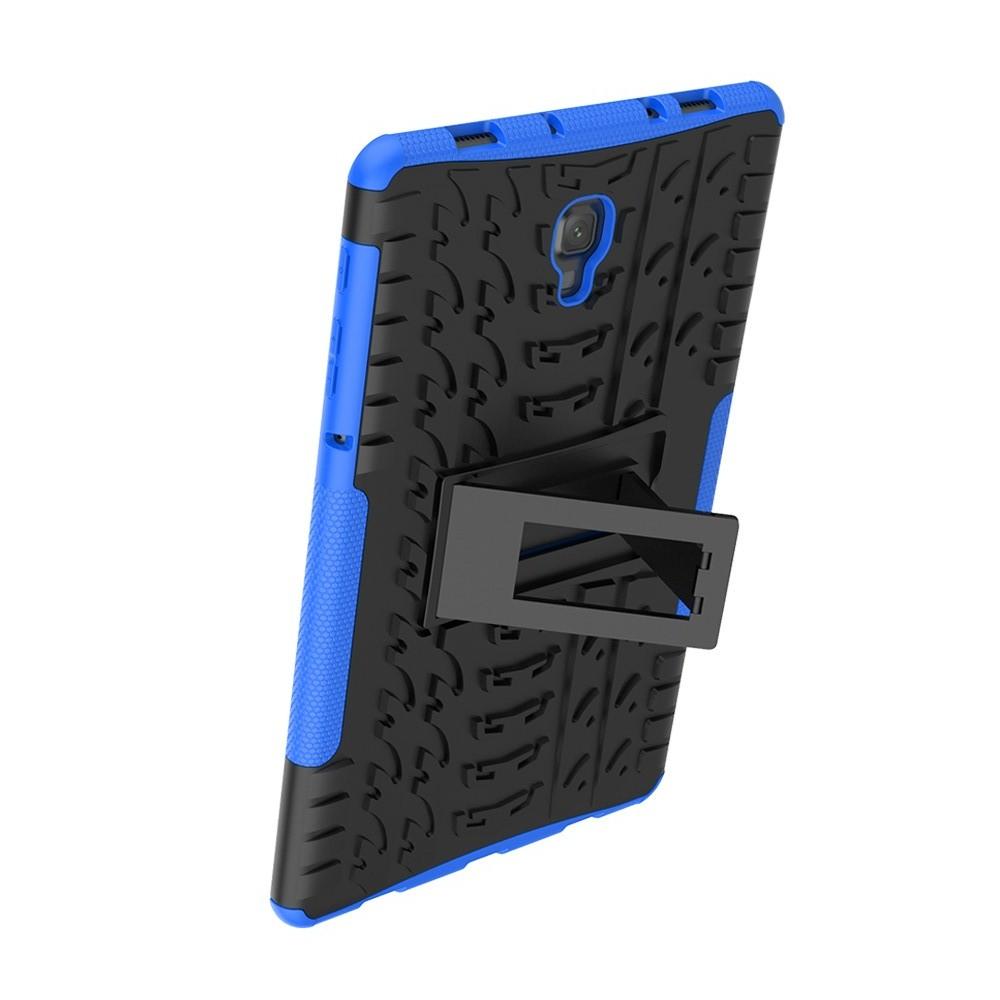 Двухкомпонентный Противоскользящий Гибридный Противоударный Чехол для Samsung Galaxy Tab A 10.5 SM-T595 SM-T590 с Подставкой Синий