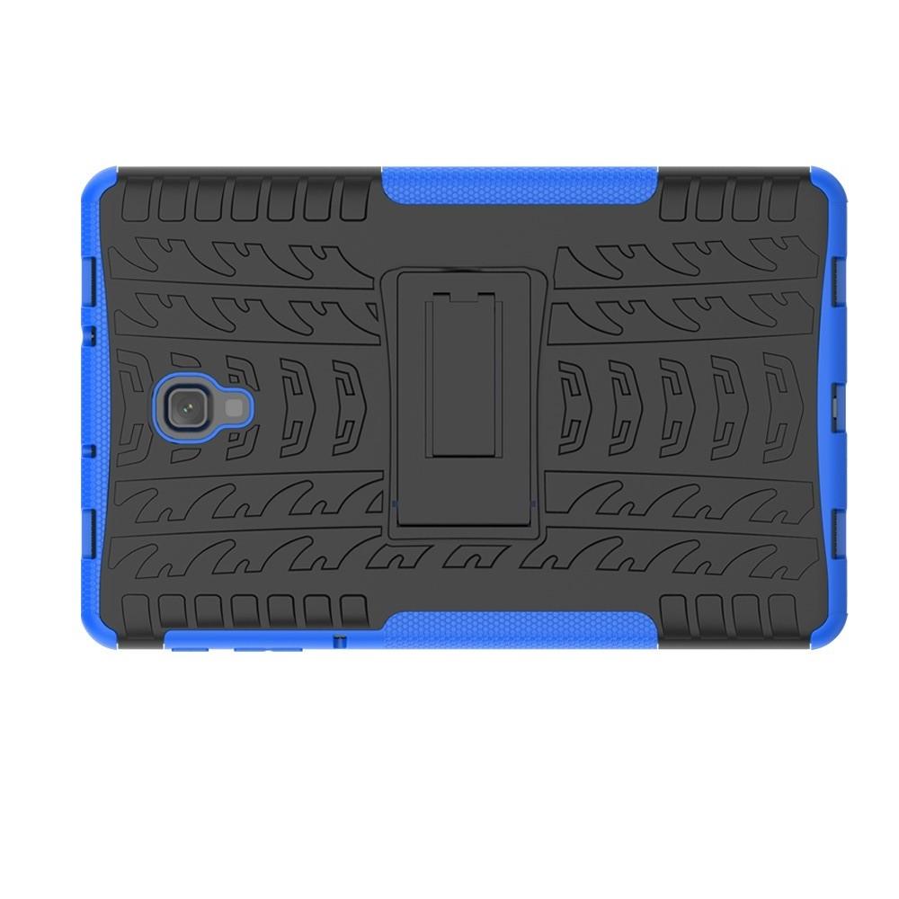 Двухкомпонентный Противоскользящий Гибридный Противоударный Чехол для Samsung Galaxy Tab A 10.5 SM-T595 SM-T590 с Подставкой Синий