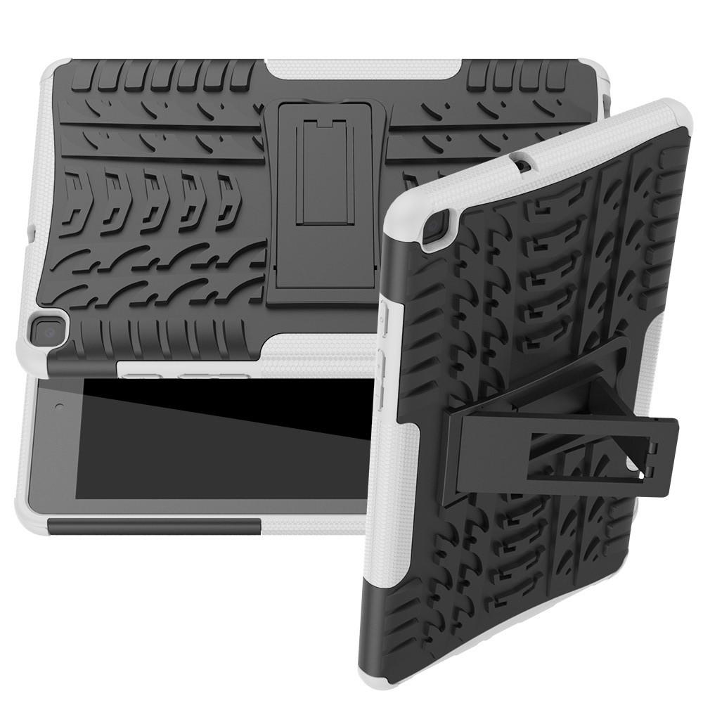 Двухкомпонентный Противоскользящий Гибридный Противоударный Чехол для Samsung Galaxy Tab A 8.0 2019 SM-P200 SM-P205 с Подставкой Белый