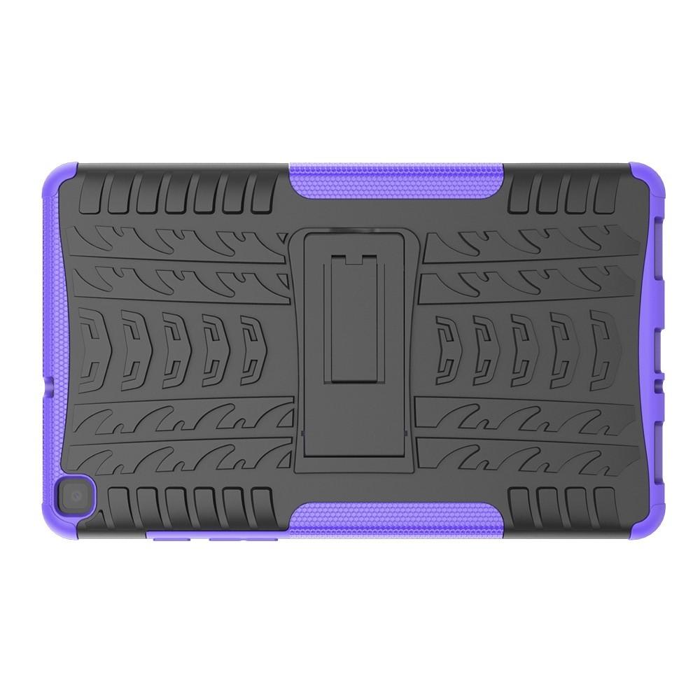 Двухкомпонентный Противоскользящий Гибридный Противоударный Чехол для Samsung Galaxy Tab A 8.0 2019 SM-P200 SM-P205 с Подставкой Фиолетовый