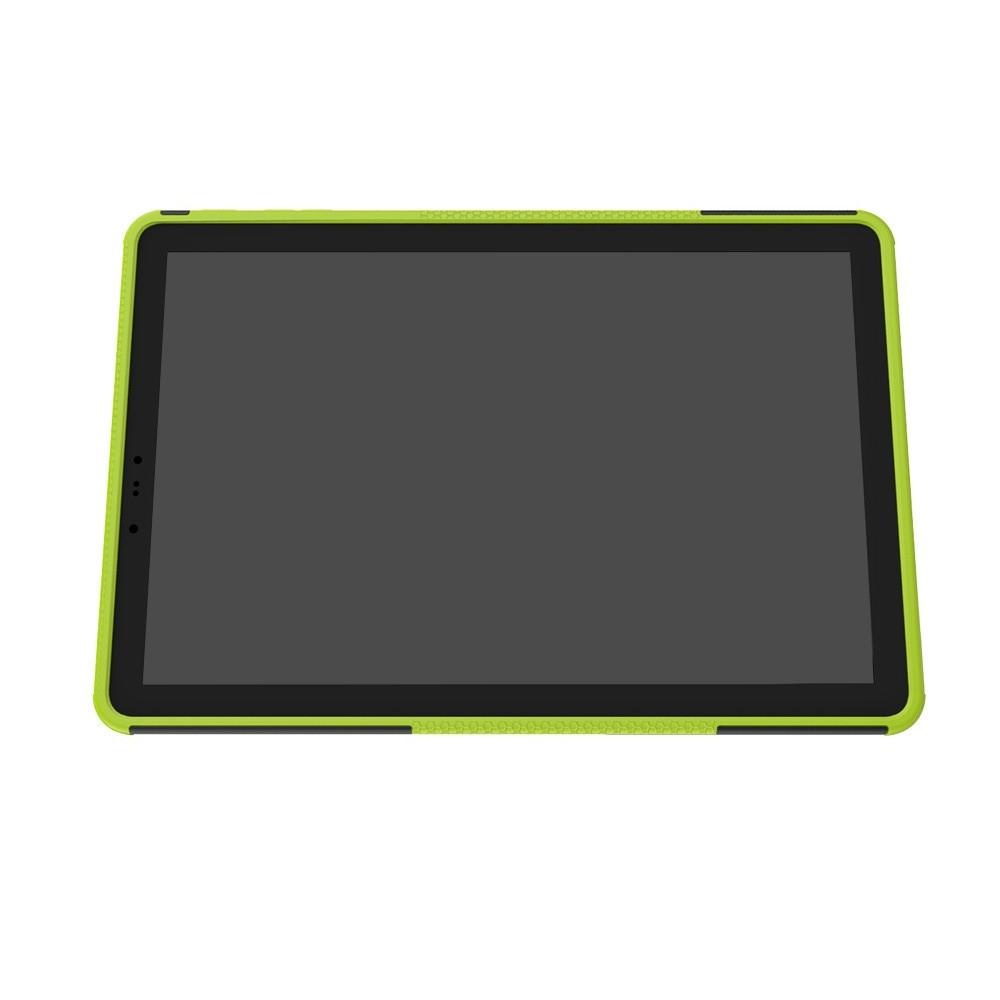 Двухкомпонентный Противоскользящий Гибридный Противоударный Чехол для Samsung Galaxy Tab S4 10.5 SM-T830 SM-T835 с Подставкой Зеленый
