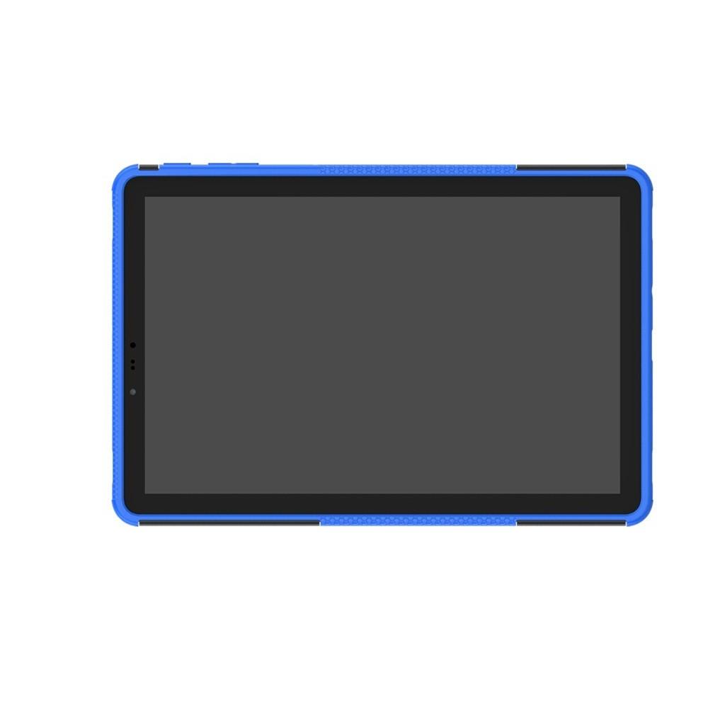 Двухкомпонентный Противоскользящий Гибридный Противоударный Чехол для Samsung Galaxy Tab S4 10.5 SM-T830 SM-T835 с Подставкой Синий