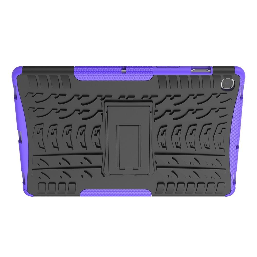 Двухкомпонентный Противоскользящий Гибридный Противоударный Чехол для Samsung Galaxy Tab S5e SM-T720 SM-T725 с Подставкой Фиолетовый
