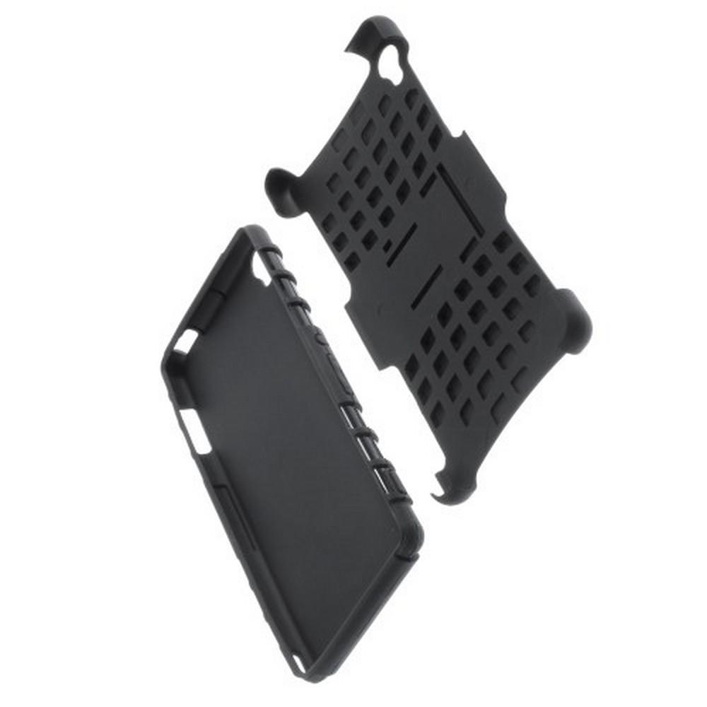 Двухкомпонентный Противоскользящий Гибридный Противоударный Чехол для Sony Xperia Z3 с Подставкой Черный