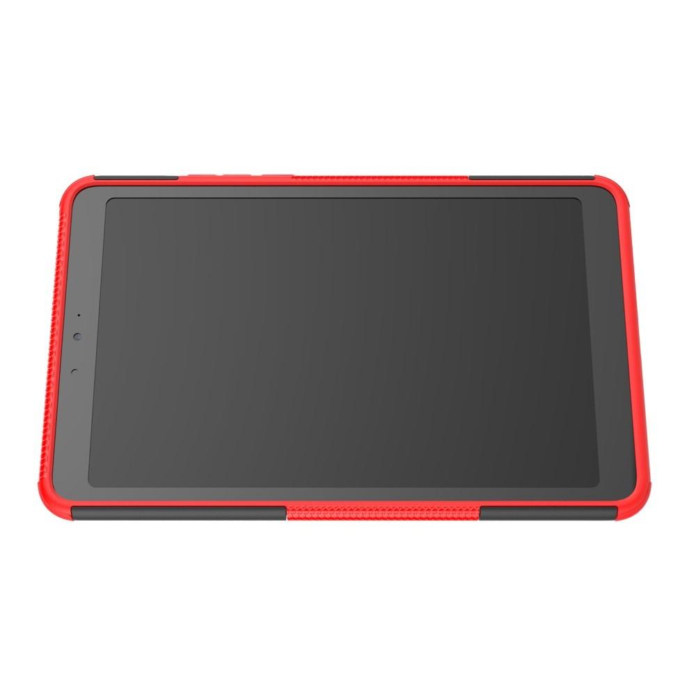 Двухкомпонентный Противоскользящий Гибридный Противоударный Чехол для Xiaomi Mi Pad 4 с Подставкой Красный