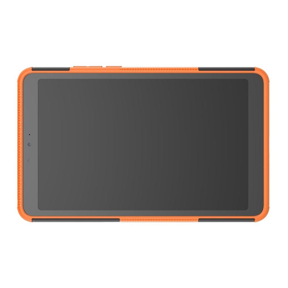 Двухкомпонентный Противоскользящий Гибридный Противоударный Чехол для Xiaomi Mi Pad 4 с Подставкой Оранжевый