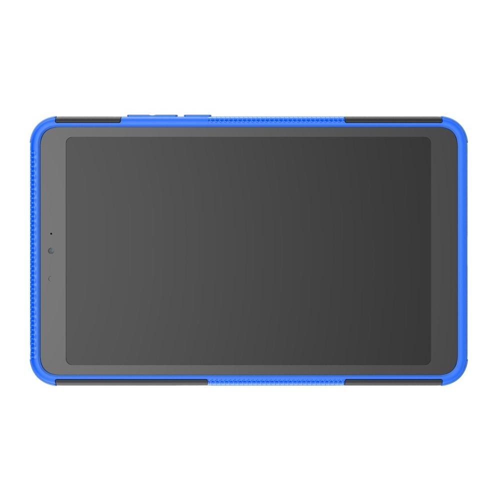 Двухкомпонентный Противоскользящий Гибридный Противоударный Чехол для Xiaomi Mi Pad 4 с Подставкой Синий