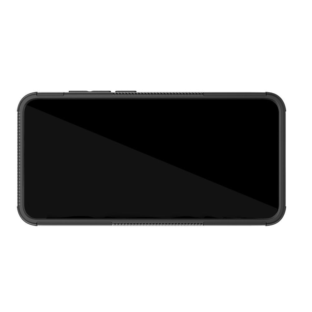 Двухкомпонентный Противоскользящий Гибридный Противоударный Чехол для Xiaomi Redmi 7A с Подставкой Черный