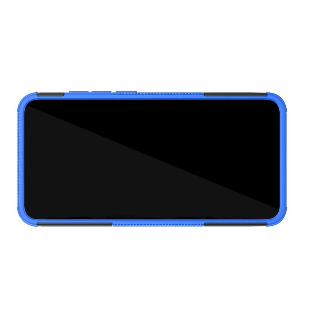 Двухкомпонентный Противоскользящий Гибридный Противоударный Чехол для Xiaomi Redmi 7A с Подставкой Синий