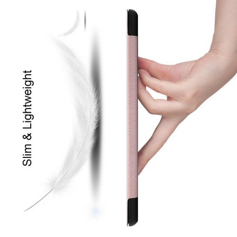 Двухсторонний Чехол Книжка для планшета Apple iPad mini 2019 Искусственно Кожаный с Подставкой Розовое Золото