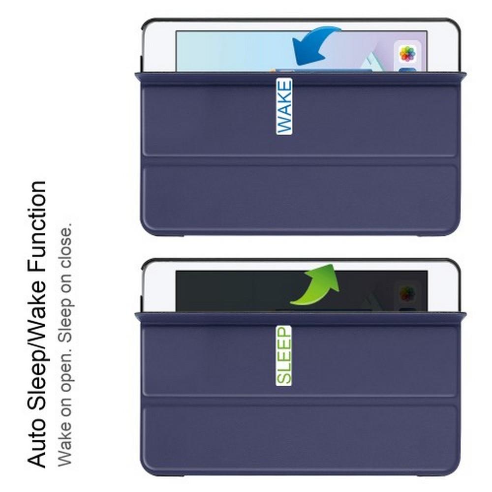 Двухсторонний Чехол Книжка для планшета Apple iPad mini 2019 Искусственно Кожаный с Подставкой Синий