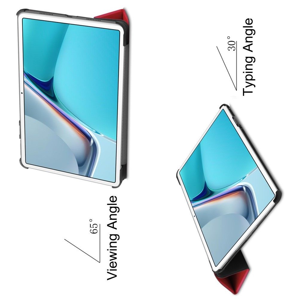 Двухсторонний Чехол Книжка для планшета Huawei MatePad 11 (2021) Искусственно Кожаный с Подставкой Красный
