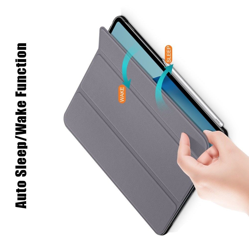 Двухсторонний Чехол Книжка для планшета Huawei MatePad Pro 12.6 (2021) Искусственно Кожаный с Подставкой Серый