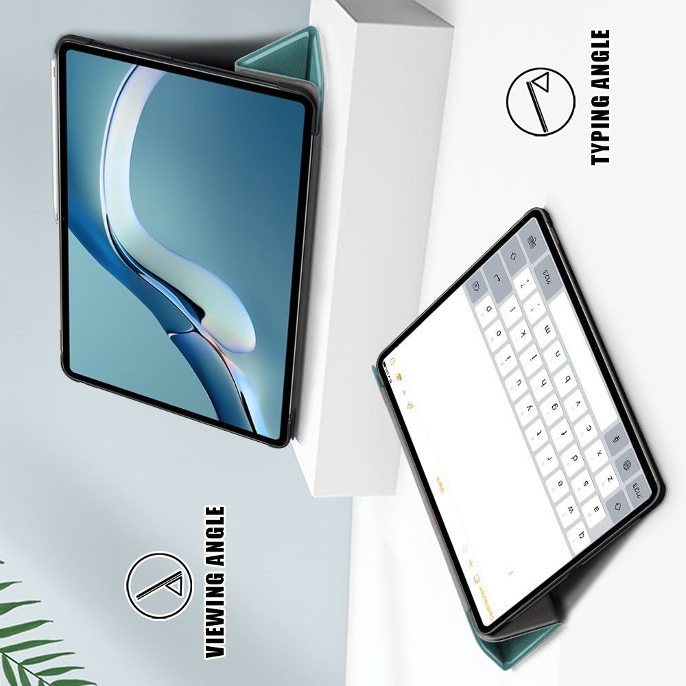 Двухсторонний Чехол Книжка для планшета Huawei MatePad Pro 12.6 (2021) Искусственно Кожаный с Подставкой Зеленый