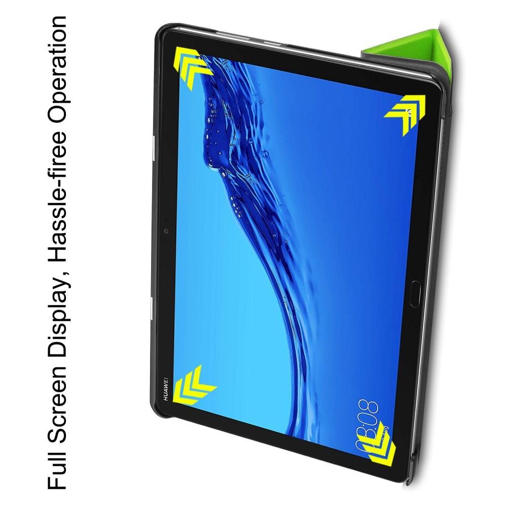 Двухсторонний Чехол Книжка для планшета Huawei Mediapad M5 Lite 10 Искусственно Кожаный с Подставкой Зеленый