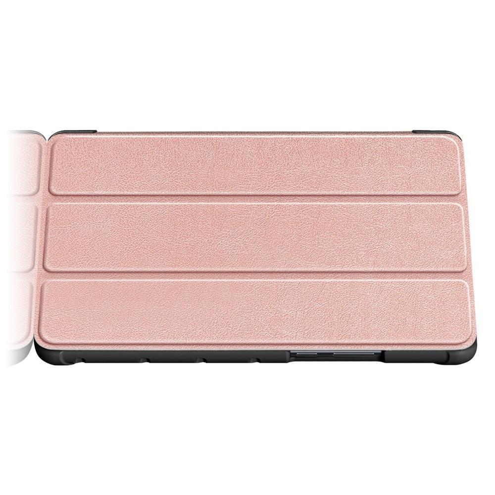 Двухсторонний Чехол Книжка для планшета Huawei MediaPad M5 Lite 8 Искусственно Кожаный с Подставкой Розовое Золото