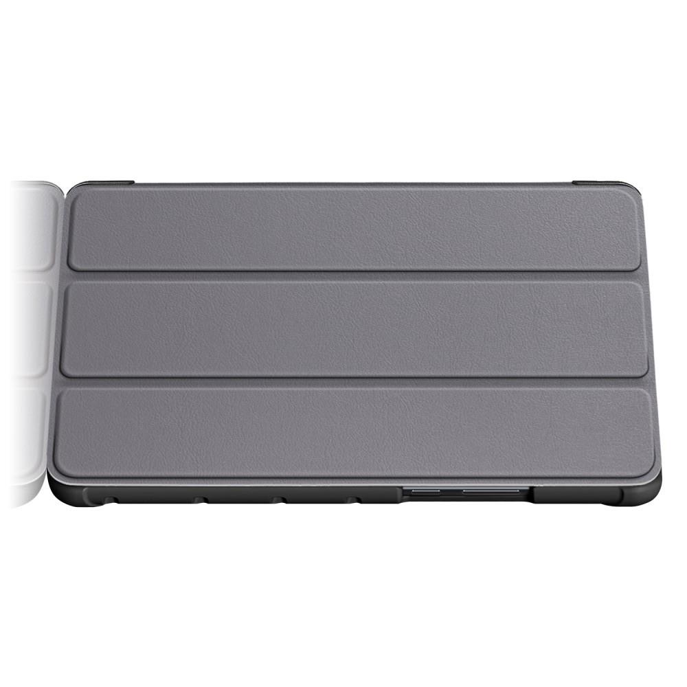 Двухсторонний Чехол Книжка для планшета Huawei MediaPad M5 Lite 8 Искусственно Кожаный с Подставкой Серый