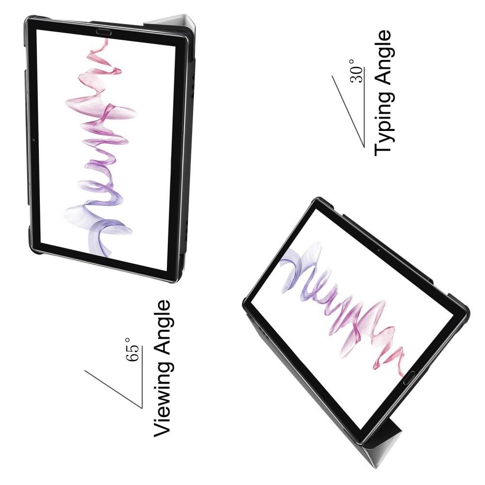 Двухсторонний Чехол Книжка для планшета Huawei MediaPad M6 10.8 Искусственно Кожаный с Подставкой Белый