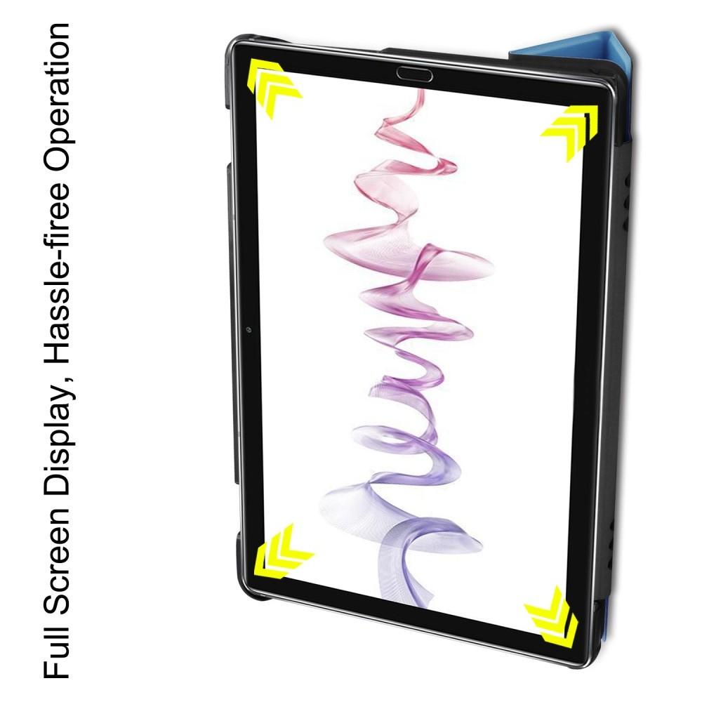 Двухсторонний Чехол Книжка для планшета Huawei MediaPad M6 10.8 Искусственно Кожаный с Подставкой Голубой