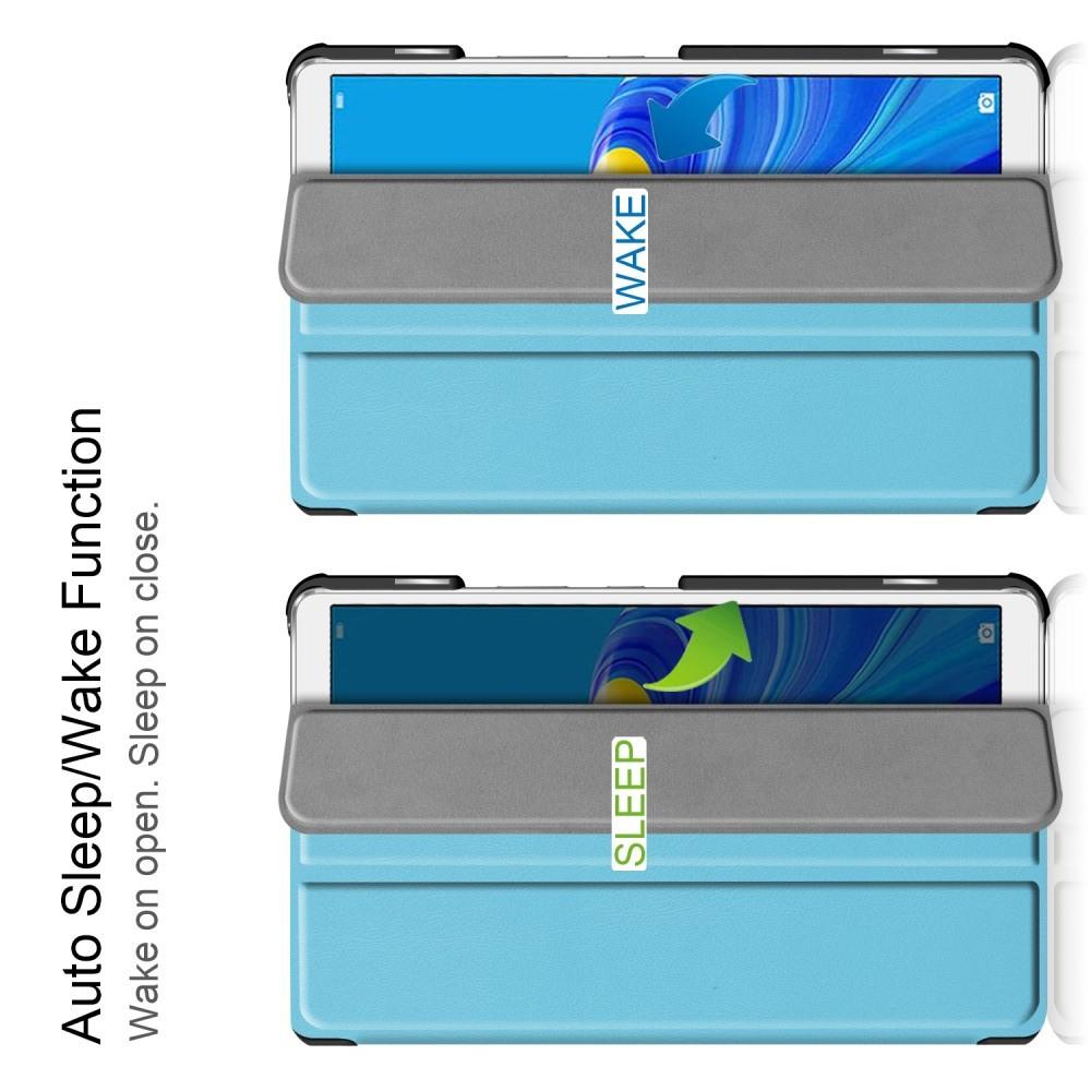 Двухсторонний Чехол Книжка для планшета Huawei MediaPad M6 8.4 Искусственно Кожаный с Подставкой Голубой