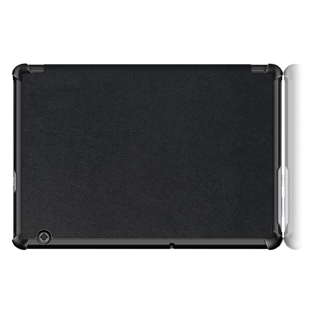 Двухсторонний Чехол Книжка для планшета Huawei Mediapad T5 10 Искусственно Кожаный с Подставкой Черный
